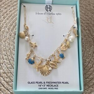 House of Harlow Gold Seashell Charm Necklace
